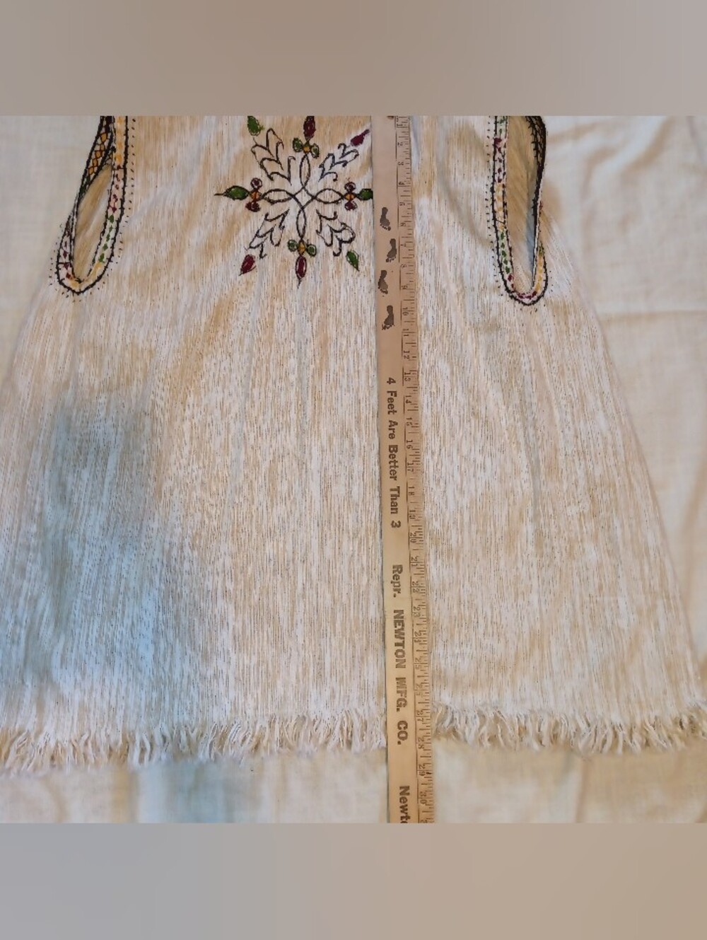 Unbranded Cream Unisex Vest With Embroidery 100% Handspun Ethiopian Cotton - Picture 8 of 11